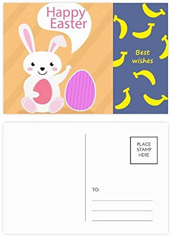 Happy Ostern Religion Festival Egg Bunny Banana Postkarten-Set, Danksagungskarte, Postkarte, Seite Postkarten, 20 Stück