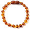 ZHAOXIA Ambre Bracelet/Cheville(Unisex)(Cognac) - 16cm - 100% Plus Haute Qualite Certifie l'Ambre la Baltique Authentique Bracelet