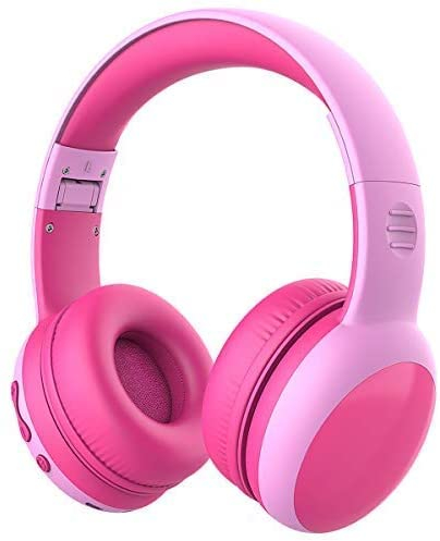 gorsun Kopfhörer für Kinder, Bluetooth Kinderkopfhörer mit 85 dB Lautstärkebegrenzung, Leichte Kinder Kopfhörer mit anpassbarer Kopfband - Rosa