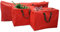 ADEPTNA 3PCS PREMIUM STRONG DURABLE LARGE CHRISTMAS XMAS TREE DECORATIONS STORAGE BAGS – STURDY NYLON HANDLES FOR EASY CARRY (RED)