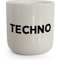 PLTY - Techno Becher - Tasse ohne Henkel - Handglasiertes Weiß Porzellan - Coffee Mug - Beat - Dänisches Design