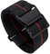 BINLUN Nylon Uhrenarmband Elastic Marinetaucher Fabric Nylon-Armbänder Stoff Militär Ersatz-armband Uhr Hakenverschluss Damen&Herren 18/20/22mm(Schwarz-Rot, Schwarze Schnalle,22mm)