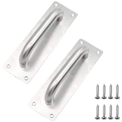 Poignées de Porte à Pousser,2 Pièces Oignée de Porte Coulissante en Acier Inoxydable,Poignée de Porte Coulissante Exterieur,Poignée de Porte de Toilettes Carrée,pour Porte Toilette,Poignée Placard