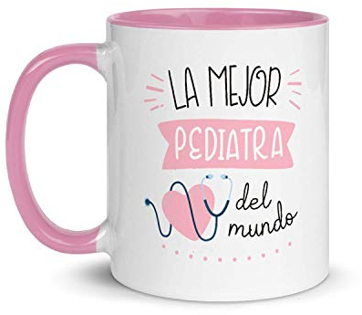 Kembilove Taza de Desayuno de la Mejor Pediatra del Mundo – Tazas de Café para Profesionales y Trabajadores para la Oficina – Tazas de Té de Color de Profesiones – Taza de Cerámica de 350 ml