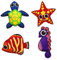 Sunflex Badewannentierchen Plash Puppies|Schwimmen auf der Wasseroberfläche|hochwertiges Neoprenmaterial|wasserfest und UV beständig|Set mit Seestern, Fisch, Seepferdchen, Schildkröte