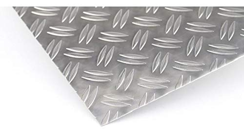 Aluminium Sheet Duet 3/5 mm AlMg Checker Plate Aluminium Sheet Cut Fine Sheet Selectable Size 200 x 750 mm