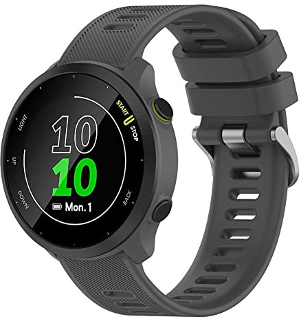 Kobmand Armband Kompatibel mit Garmin Forerunner 55,20mm Silikon Ersatz Uhrenarmband für Garmin Forerunner 55/Garmin Forerunner 158/Garmin Vivoactive 3/Forerunner 245/645 Music (Grau)