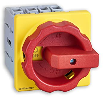Sontheimer Hauptschalter 16 A 4-polig, 7,5 kW, Type: NLO16/3E/Z33, Not-Aus / Rot Gelb