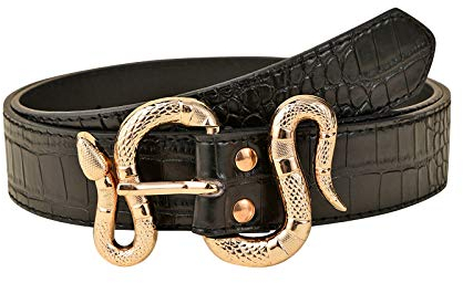 Beokeuioe Frauen Korsett Gürtel Punk Strass Elastisch Stretch Gürtel Stilvolle Kleid Taille Gürtel Schlangen-Schnalle Gürtel für Jeans Dekor Damenmode-Gürtel Ledergürtel