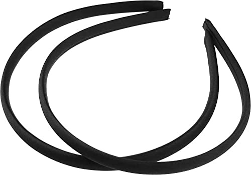 Glamour Girlz Lot de 2 serre-têtes fins recouverts de satin Noir 1 cm