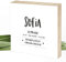 Wunderpixel® Holzbild personalisiert mit Namen & Geburtsdaten & Spruch 15x15x2cm zum Hinstellen/Aufhängen echter Fotodruck auf Holz - persönliches Wand-Bild Aufsteller Deko oder als Geschenk-Idee