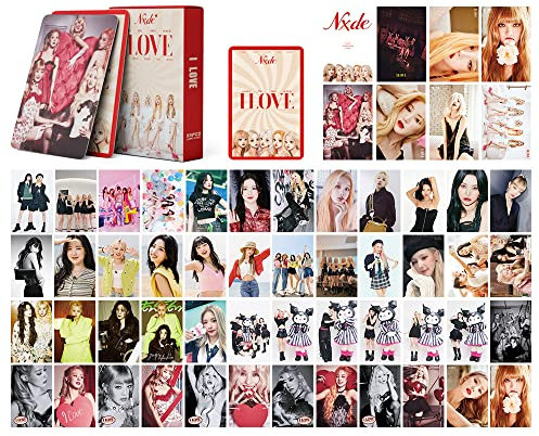 55 Stück (G)I-DLE Lomo Fotokarten (G)I-DLE I LOVE Neues Fotoalbum (G)I-DLE Mini Lomo Karten Photocards Geschenk für Fans Mädchen (G)I-DLE (LOVE 2)