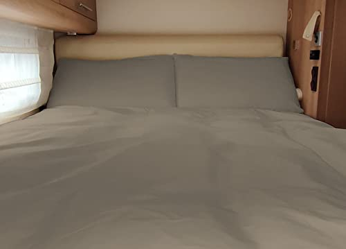 BIANCHERIAWEB Bettlaken für Camping, Wohnwagen, personalisierbar, für Reisen, für Einzelbett, Taupe)