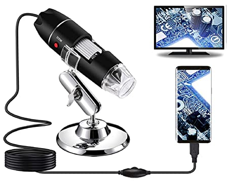 USB Digital-Mikroskop, USB Typ C Micro USB 3 in 1 1600X Vergrößerung Endoskop-Kamera, 8 LEDs Einstellbar, Digitale Lupe, für Industrie, Telekommunikation Modul
