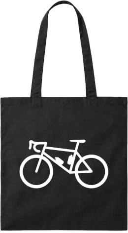 Huuraa Jutebeutel Bike Fahrrad Geschenk | Baumwollbeutel 10 Liter Stoffbeutel Beutel aus Baumwolle Tasche Geschenkidee Einkaufstasche Langen Henkel