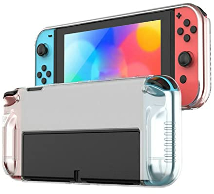 CUZKC para Switch OLED Case Hard Case Compatible con Nintendo Switch OLED Console y Joycon Controller Clear TPU Case.