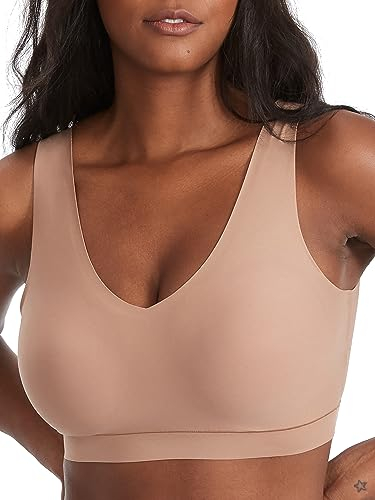 Chantelle Women's Soft Stretch Padded V-Neck Bra Top, Coffee Latte, XL/XXL