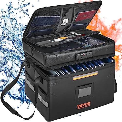 VEVOR YX20230216-002 Feuerfeste wasserdichte Dokumentenbox 3 Speicherschichten 390 x 315 x 355 mm Dateipaket, Eisenhaltig, 15x14x12