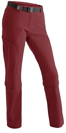 Maier Sports Arolla, Damen Wanderhose, Wasserabweisende Outdoorhose für Trekking und Hiking, Praktische Zipp-Off-Funktion, PFC-frei, mSTRETCH pro 4 & Dryprotec, Rot, 42 (W33/L32)