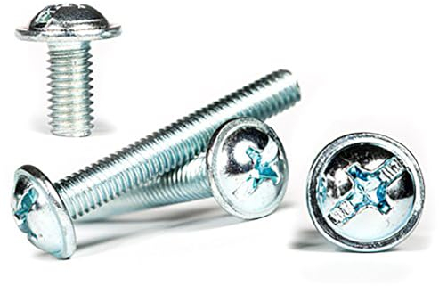 M3 (3 mm x 6 mm) Flansch-Zink-Maschinenkopfschrauben mit Kreuzschlitz Kombi-Flachkopfschrauben mit Kragen (20 Stück)