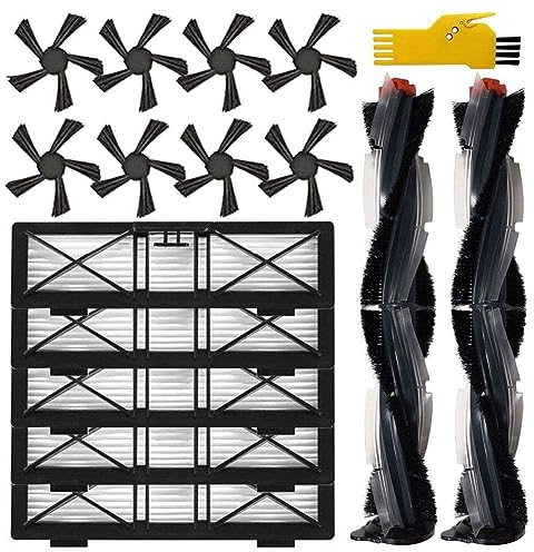 INF Ersatzteile Zubehör für Neato Botvac D-Serie D75/D80/D85, Anschlussserie D3/D4/D5/D6/D7,2xHauptbürste (Bürstenwalze),5xHEPA-Filter,8xSeitenbürste,1xReinigungswerkzeug