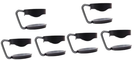 HEMOTON 6pièces Poignée Antidérapante Pour Tasse De Voyage Lot De Poignée Réglable Pour Mug à Bière Compatibilité Universelle Noir