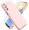 Ikziwreo Cover per Samsung Galaxy A15 4G/5G, 2 Proteggi Schermo in Vetro Temperato,Custodia in Silicone Morbido TPU Liquido,Case Protettiva Gomma Antiurto - Rosa