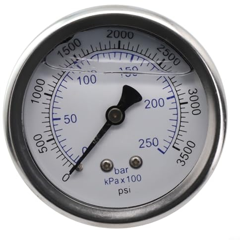 Pressure Gauge for M14 x 1.5 Thread Pressure Washer Pressure Gauge 0-250 Bar 3500 Psi Metal 5.5 kW Water Pressure Gauge Meter