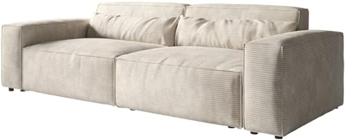 DELIFE Big-Couch Sirpio L Cord Beige 260x110 cm