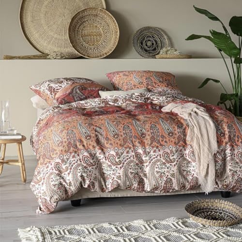 Irisette Mako-Satin Bettwäsche Sky Evergem rot 1 Bettbezug 155 x 220 cm + 1 Kissenbezug 80 x 80 cm