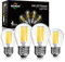 BRIMAX Ampoules LED E14 Blanc Chaud 2700K,Ampoule Edison 4W=40W,Ampoule LED à Filament 400LM, Ampoule Verre Transparent E14 G45 AC220-240V,Angle d'Éclairage 360°,Non Variable,Lot De 4