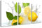 ZQQART Leinwanddrucke für die Küche 3 teilig gelbe Zitrone mit Spritzer Wandkunst frisches Obst Bilder für Wohnzimmer Küche Büro Zuhause Esszimmer Restaurant Wanddekoration gerahmt (30x40cmx3)