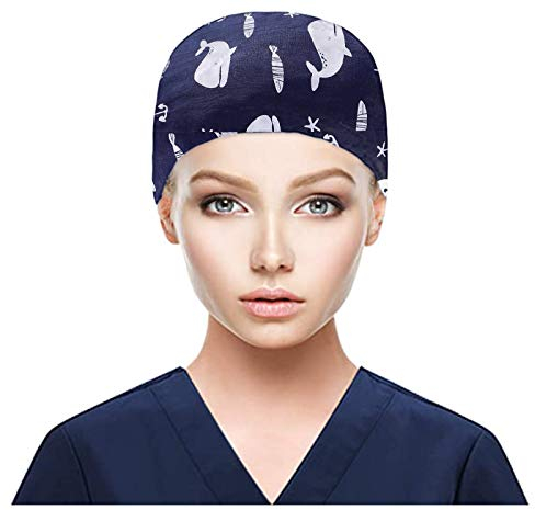 AIchenYW Fabric Surgical Caps Op Hood Cotton Surgical Cap Beständig Bequem Arbeitskappen Stilvoll Zeitgemäß Schwesternkappe Wunderschöner Schwesternhut (D, One Size)