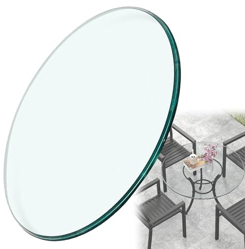 SAGIDAR Verre Circulaire Verre De Sécurité Trempé, Plateau De Table en Verre Rond 35cm-100cm, Table De Canapé Minimaliste Moderne, Robuste Et Durable, Plateau Verre Rond Transparent