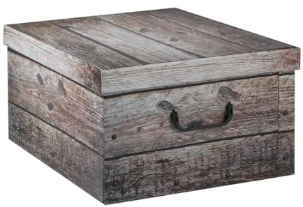 Aufbewahrungsbox Aufbewahrungskiste | Karton | Holzoptik | mit Deckel