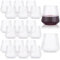 JMIATRY 32 Pcs Plastic Stemless Wine Glasses, 400ml Plastic Wine Glasses Reusable, Clear Shatterproof Wines Glass for Wedding, Party, Picnics, Camping and Pools