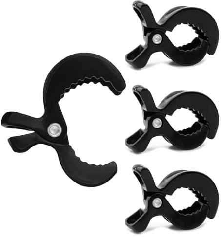 4 Pezzi Accessori Passeggino,Clips per Passeggino,Fermagli per Passeggino,Morsetto per Coperta,Mollette per Passeggino Universali,Per passeggini,sedie a rotelle,poltrone reclinabili,Nero