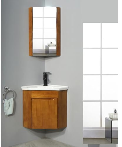 GLETSF Modern Wall Mounted Bathroom Vanity Sink, Floating Bathroom Sink, Bathroom Corner Sinks, Bathroom Cabinet With Faucet And Drain, Toilet With Sink On Top,with Mirror Cabin