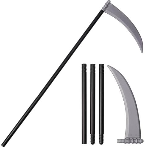 Tristo Mietitore Falce di Halloween 110 cm - Falce in plastica staccabile per Halloween - Accessori per feste di Halloween per Tristo Mietitore Costume di Halloween - Regolabile Morte Falce Halloween