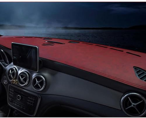 LeLeD Für Mazda CX-3 Auto Armaturen Brett Instrumenten tafel Abdeckung vermeiden Licht Polster Sonnenschutz Teppiche,B-Red