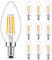 Spacelumen E14 Dimmable Small Edison Screw SES Candle Light Bulbs, 2700K Warm White 6W LED Light Bulb 60W Incandescent Equivalent, Pack of 10