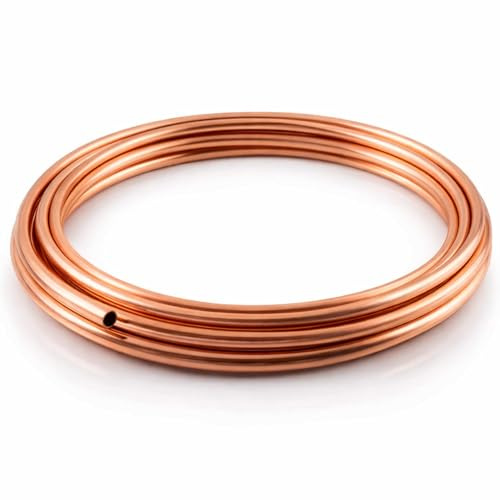 MKGT 6mm Copper Pipe Coil Flexible Microbore Copper Tube – BS EN 1057 Certified – Suitable for Water, Gas, Heating & HVAC Installations – Compression & Solder Compatible (3 Metres)