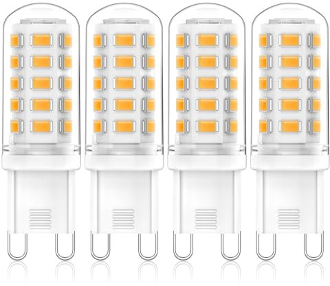 Eco.Luma Ampoules LED G9 3W Blanc Chaud 2700K 520LM, Équivalent 50W Halogènes, Angle de Faisceau 360°, Non Dimmable AC 220-240V Économie D'énergie Ampoule, Sans Scintillement, Lot de 4