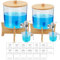 Ecopandy 4.5 L Laundry Storage Container Set with Faucet, 2 Pack Laundry Storage Containers with Labels Bamboo Lids, Detergent Dispenser with Stand, Measuring Cup