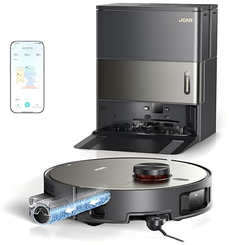 JONR 20000 Pa X9 PRO Roller Wischwalze Saugroboter mit Wischfunktion, Kontinuierlicher Frischwasser-Selbstreinigung, Moppwäsche mit 40-75℃ Heißem Wasser, KI-Hindernisvermeidung. (M)