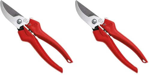 FELCO 300 Leseschere (Schnitt-ø 10 mm, Länge 190 mm, Ernteschere, gebogener Schneidkopf aus Edelstahl, präziser Schnitt, Gartenschere) (Packung mit 2)