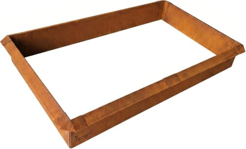 Schneckenzaun Cortenstahl 22er Set - 4x Ecke 90° + 18x Seitenteil 1m | Schneckenabwehr ohne Gift, Schneckenschutz Metall für Hochbeet & Garten, Schneckenschutz, Schneckensperre, rostoptik