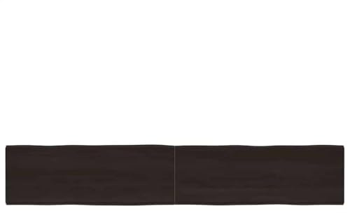 Mhdvray Massiv Eiche Tischplatte 220x40x6 cm Baumkante dunkel geölt klappbarer Schreibtischplatte Holzplatte für Esszimmer Büro Küche Wohnzimmer Terrasse