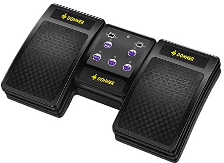 Donner Bluetooth Page Turner Pedal, Wireless Page Turner Pedal Rechargeable Sheet Music Reading Controller for Tablets, Black