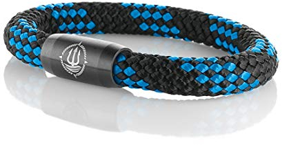 Maritimes Seemannsgarn Segeltau Armband Usedom schwarz-blau 8mm, Fähnrich (schwarz), L - Gelenkumfang von 16,5 cm bis 18 cm